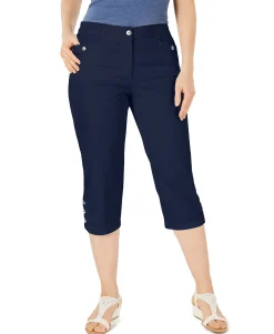 Women's Button-Hem Capri Pants