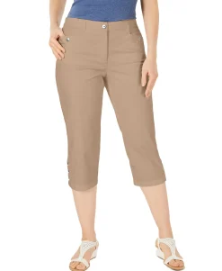 Women's Button-Hem Capri Pants
