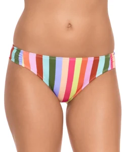 Women's Cabana Stripes Tab-Side Hipster Bikini Bottoms
