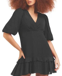 Women's Clip Dot Ruffled Fit & Flare Dress