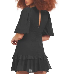 Women's Clip Dot Ruffled Fit & Flare Dress