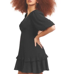 Women's Clip Dot Ruffled Fit & Flare Dress