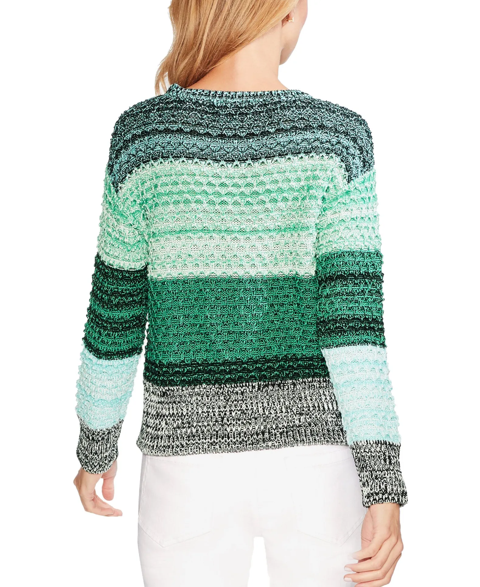 Women's Colorblock Crewneck Striped Sweater