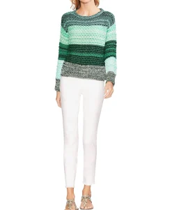 Women's Colorblock Crewneck Striped Sweater