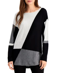Women's Colorblocked Shirttail Sweater