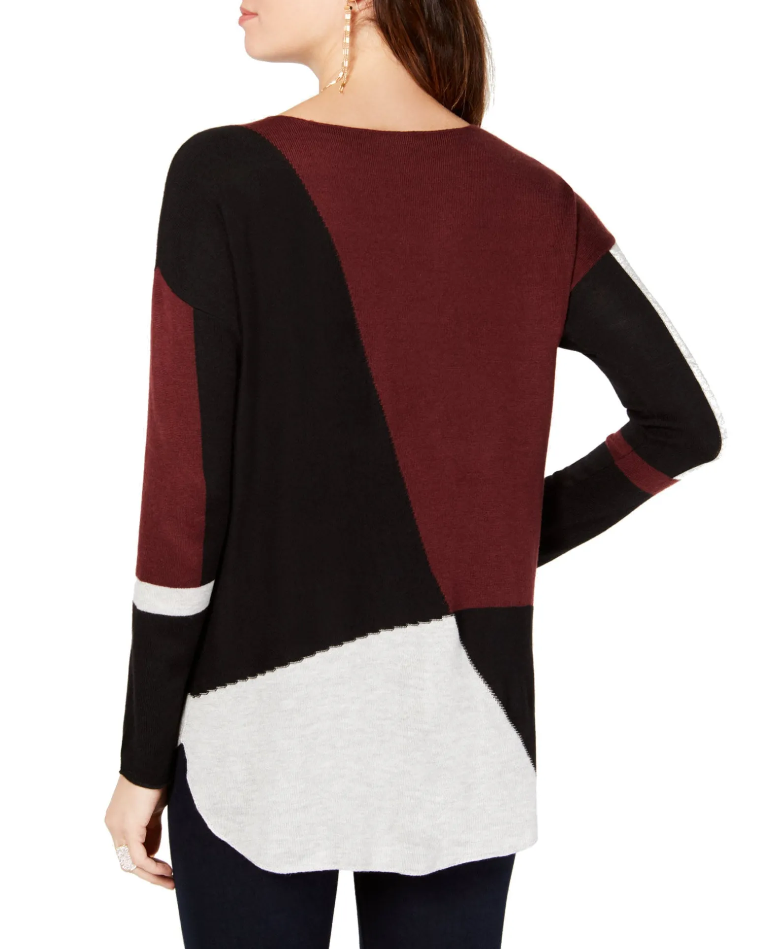 Women's Colorblocked Shirttail Sweater