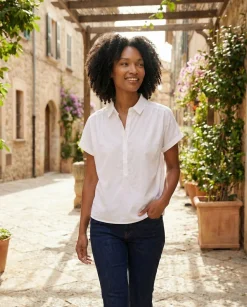 Women's Cotton Collared Top