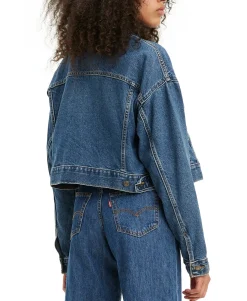 Women's Cotton Denim Cropped Trucker Jacket