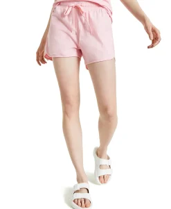 Women's Cotton Dolphin-Hem Drawstring Shorts