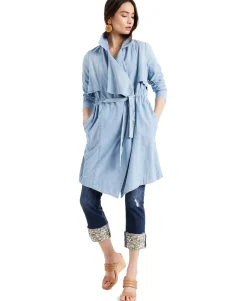 Women's Cotton Draped Denim Jacket