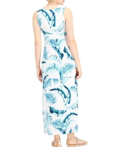 Women's Cotton Fern-Print Maxi Dress