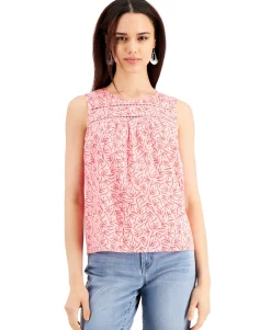 Women's Cotton Lace-Trim Tank Top