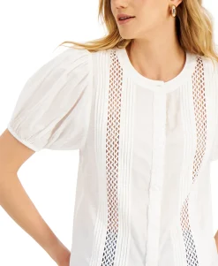 Women's Cotton Pintucked Blouse