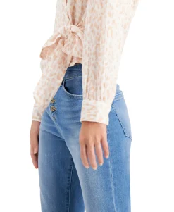 Women's Cotton Printed Surplice Top