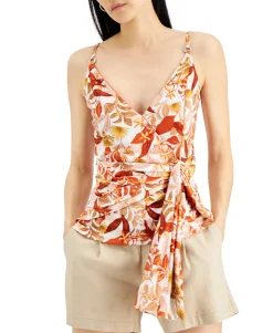 Women's Cotton Printed Tie-Front Top