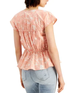 Women's Cotton Printed V-Neck Top