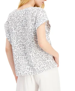 Women's Cotton Roll-Sleeve T-Shirt