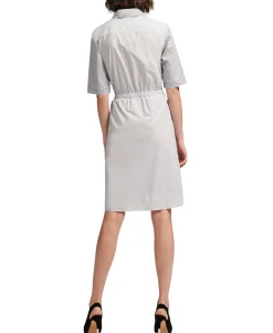 Women's Cotton Short-Sleeve Striped & Colorblocked Dress