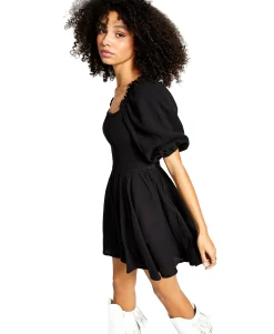 Women's Cotton Smocked Mini Dress