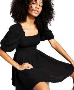 Women's Cotton Smocked Mini Dress