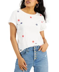 Women's Cotton Star-Print T-Shirt