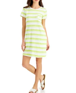 Women's Cotton Striped T-Shirt Dress