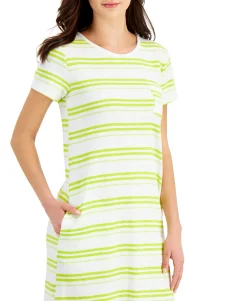 Women's Cotton Striped T-Shirt Dress