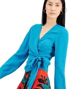 Women's Cotton Surplice Top