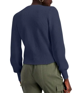 Women's Cotton Twist-Front Sweater