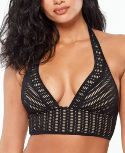 Women's Crochet Long-Line Bikini Top