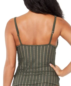 Women's Crochet Plunge Tankini Top