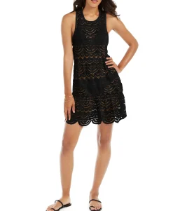 Women's Crochet Racerback Dress Cover-Up