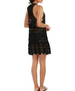 Women's Crochet Racerback Dress Cover-Up