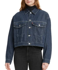Women's Cropped Denim Trucker Jacket