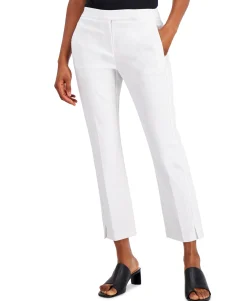 Women's Cropped Slit-Hem Straight-Leg Pants