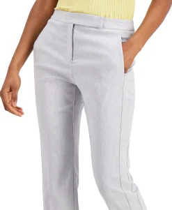 Women's Cropped Slit-Hem Straight-Leg Pants