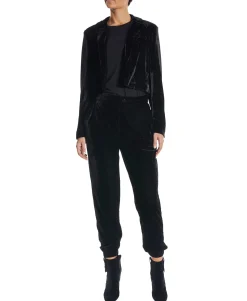 Women's Cropped Velvet Blazer