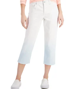 Women's Dip-Dyed Curvy-Fit Capri Jeans