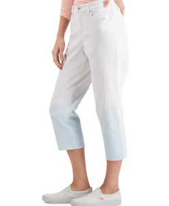 Women's Dip-Dyed Curvy-Fit Capri Jeans