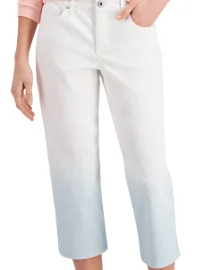 Women's Dip-Dyed Curvy-Fit Capri Jeans