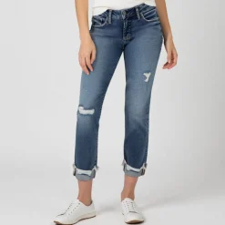 Women's Distressed Boyfriend Jeans