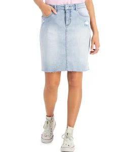 Women's Distressed Denim Skirt
