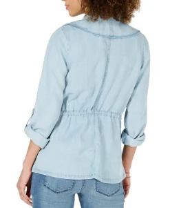 Women's Draped Chambray Jacket