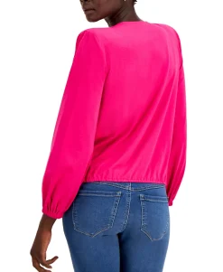 Women's Draped Surplice Top