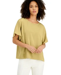 Women's Draped-Sleeve Top