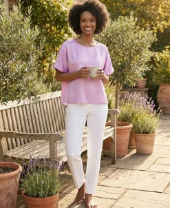 Women's Draped-Sleeve Top