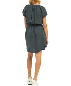 Women's Elastic-Waist Frayed-Hem Dress