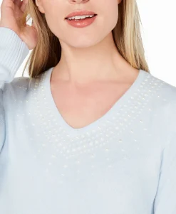 Women's Embellished Scarf Sweater