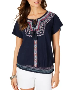 Women's Embroidered Peasant Blouse