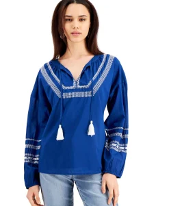 Women's Embroidered Peasant Top